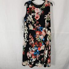 Ladies Dress Size 22 ROGERS & ROGERS Black Floral A Line Party Evening Wedding 