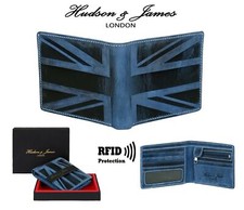 Designer Mens Leather Wallet UK Emboss RFID SAFE Contactless Card ID Blocking