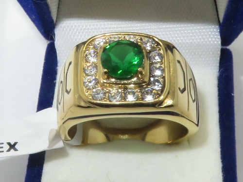 Mens emerald ring gold - 1, carat