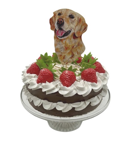 Golden retriever cake topper - golden,