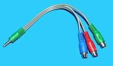 RED BLUE GREEN  AV INPUT LEAD FOR Hitachi 40HXC46 3 RCA ADAPTOR CABLE