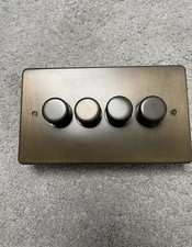 Wandsworth Flat Light Antique Brass LED Dimmer 4 Gang 2 Way. As Seen On Photos