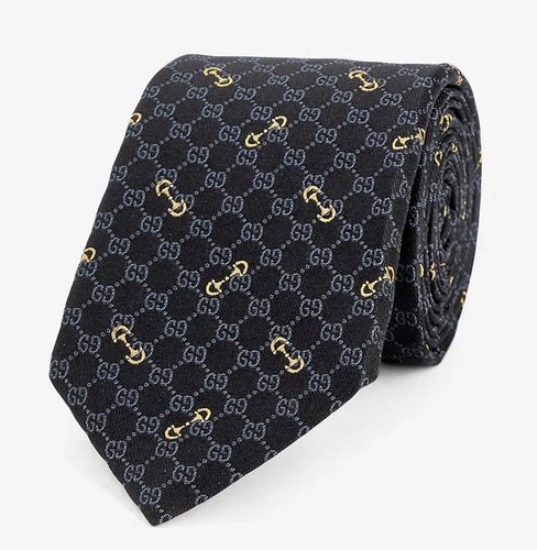 Gucci jacquard tie black - jacquard,