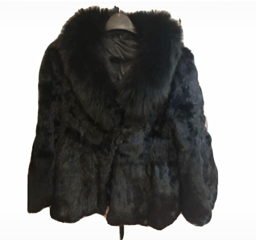 Women black short - short, fur