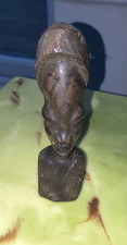 Gambian Tribal African Bust of Beautiful Lady in Ebony Wood