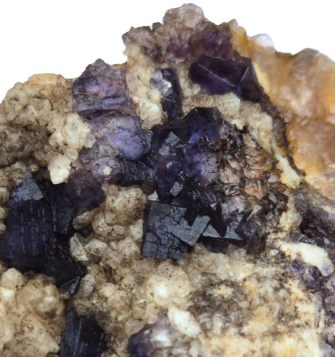Blue john fluorite crystals - blue, on