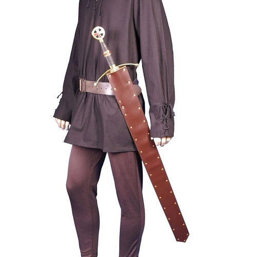Medieval sword frog - sword, leather