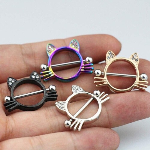 2pcs cat nipple ring piercing - 2pcs,