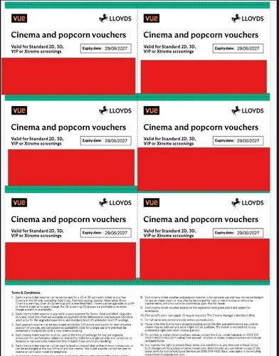 Vue cinema tickets - 6, 3d
