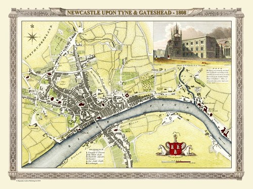 Old map newcastle 1808 by - old, of