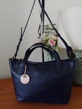 Radley Navy Leather  Tote/Shoulder Bag  Crossbody Strap In Excellent Condition