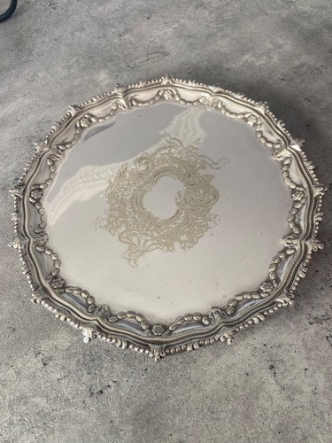 Silver plated salver - salver, 10