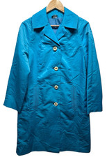 Vintage 60s Blue Terylene Showerproof Mac UK 12 Mod Retro Raincoat Coat