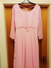 New Women Pink Solid Kurta Dress with Tassles Size M UK 12