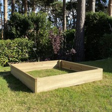 Wooden Raised Bed Vegetable Herb Garden Planter (122 x 122 x 18cm)