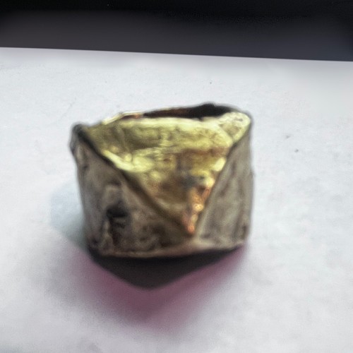 Heavy yellow bronze pyramid - bronze,
