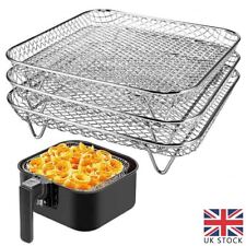 8 inch Air Fryer Rack Stainless Steel Square 3 Stackable Racks Dehydrator Rack