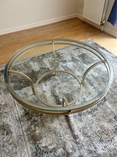 Round glass top - glass, coffee