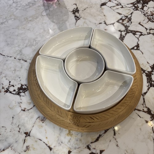 Carved wooden lazy susan 5 - wooden,