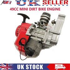 49CC MINI DIRT BIKE ENGINE WITH TRANSFER BOX RED PULL START MINI MOTO UK SELLER*