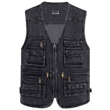 Mens Denim Vest With Multiple