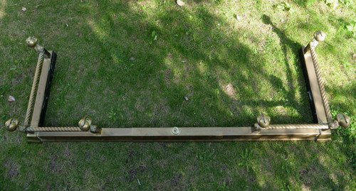 Brass fireplace fender - fireplace,