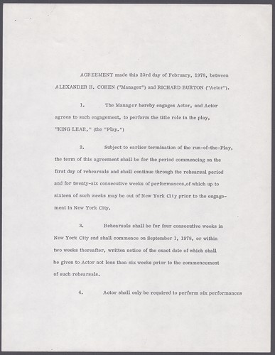 Richard burton contract - richard,
