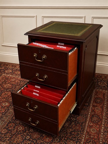 Mahogany filing cabinet green - mahogany,