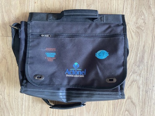 Black record messenger bag - record,