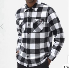 Dickies sacramento checkered shirt in black,grey and white
