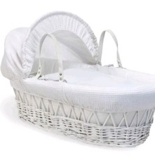 WHITE WAFFLE WICKER MOSES BASKET COVER REPLACEMENT SPARE DRESSING SET CLAIR DE L