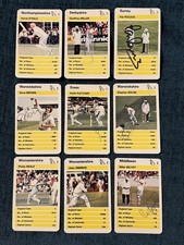 NINE SIGNED TOP TRUMPS CARDS 1980s - Steele, Fletcher, Miller, etc