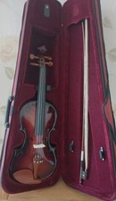 Mohogany Colored Beginner Violin And Zest Case With Straps