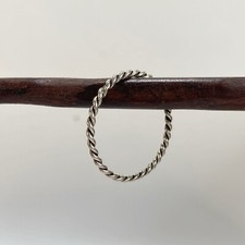 Sterling Silver Fine Twisted Wire Stacking Ring size 56 O-P