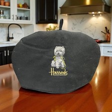 Harrods Tea Cosy Padded Black Dog West Highlands Terrier Embroidered 14" x 9"