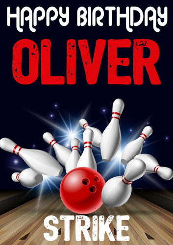 Bowling ten pin theme birthday - pin,