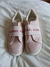 Michael Kors Monogram Slip-On Trainers Size UK 4 Very Good Condition In Pink