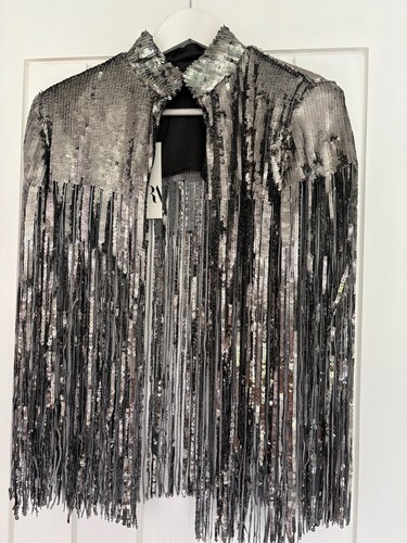 Zara silver sequin sparkling - zara,