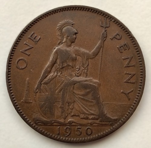 1950 one penny kgvi - one, coin