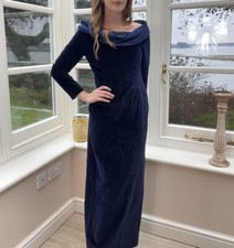 Vintage 80s Size 8 Navy Velvet