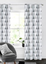 READY- MADE  Geometric CURTAINS  EYELET RING TOP