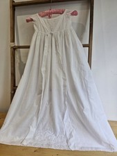 Antique Christening Gown Baby Dress Ayrshire Hand Embroidery Vintage Victorian