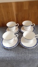 ROYAL DOULTON ATLANTA TEA CUPS & SAUCERS x 4 ~UNUSED~