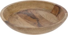 Mango Wood Bowl Wooden 29.5x6.8 cm Natural Finish Kitchen Serving and Fruit Bowl