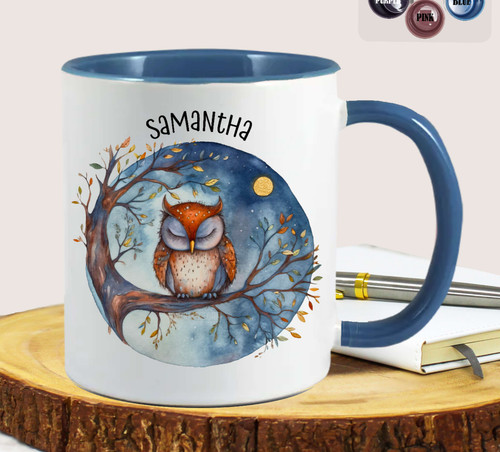 Owl personalised mug gift - owl,