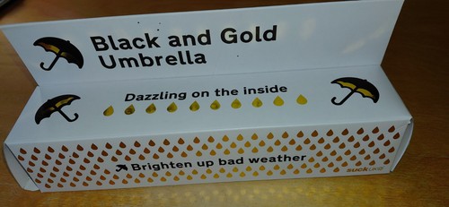 Black gold umbrella compact - black,