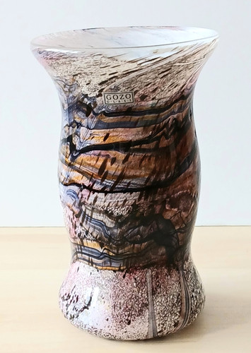 Vintage gozo glass vase - gozo, pink