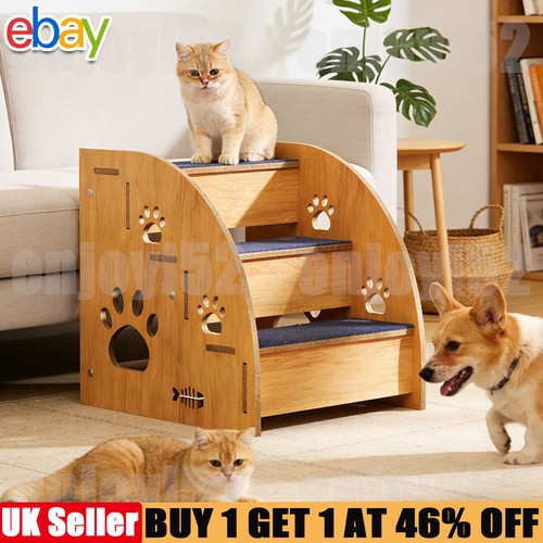 Steps pet ramp wooden dog - wooden,