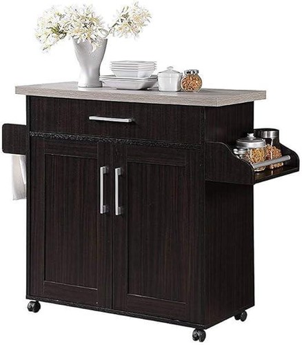 Kitchen island with - with, rack