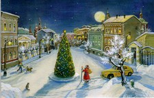 Russian card WINTER SCENE in